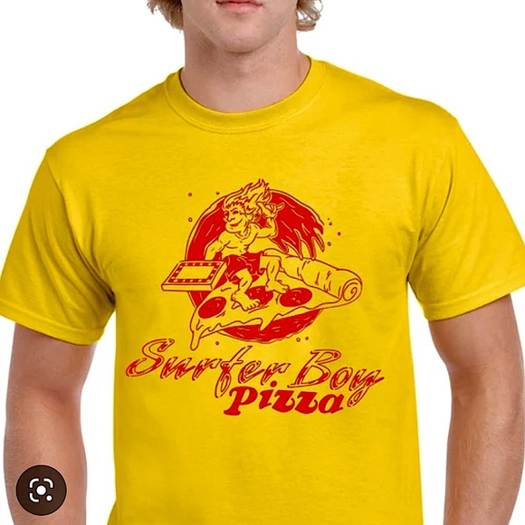 Netflix Stranger Things Surfer Boy Pizza Graphic Tee Shirt - Picture 16 of 16